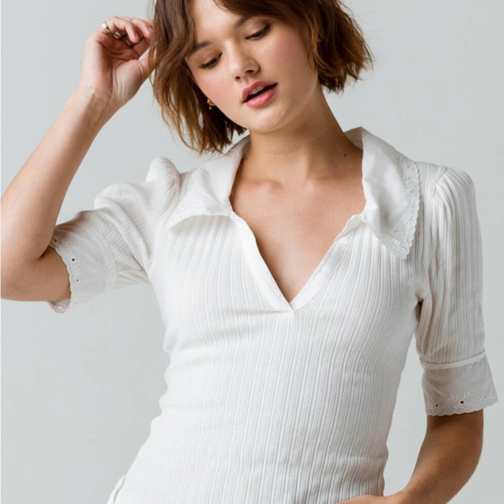 NWT Free People Roxy collared top